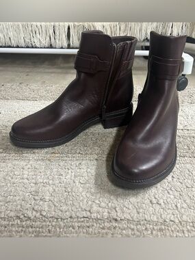 Clarks Women's Dark Brown Leather Ankle Boots